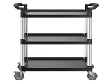 Utility Cart, 300 lbs Load Capacity, 3-tier Utility Plastic Cart with 360&deg Swivel Wheels V952-SXSYTCZHHS3C7ALPWV0