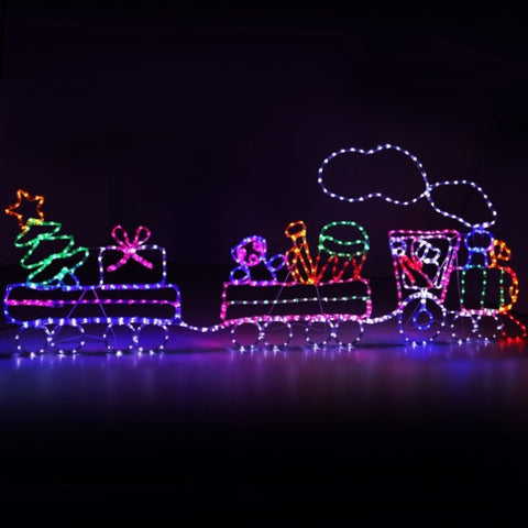 2.1M Christmas Lights 631 LED Train Motif Light Decorations Jingle Jollys XMAS-MOT-D-TRAIN-MC