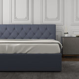 Milano Capri Luxury Gas Lift Bed With Headboard - Charcoal No.35 - Queen ABM-10001614
