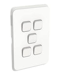 Iconic 250V 5 Gang 1-Way/2-Way Flush Switch, White V1202-V1-CLI3045VAVW