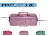 Plastic Glitter Art & Craft Organizer and Storage, 3 Layer Stackable Tool Storage Box, Portable V1366-AZ2-W-20822