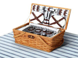 Alfresco 4 Person Picnic Basket Set Wooden Blanket Cooler Bag Outdoor Insulated PICNIC-WOOD-4PPL-COOLER