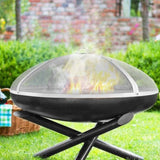 Fire Pit Spark Screen Round 30", Reinforced Heavy Duty Steel Metal Cover, Outdoor Firepit Lid, V952-HKWZ201BXGYXDX8F7V0