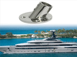 4X Marine Stainless Steel 60 Degree 22mm 7/8 Inch Tube Round Base Hand Rail Railing Fitting Yachts V1370-AZ4-10343