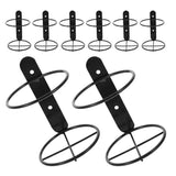 8Pcs Black Metal Wall Wine Rack Single Bottle Holder for Elegant Home Storage V1369-AZ3-W-18311