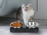 Pet Water & Food Set - 2 Pieces - BPA-Free - Dog Food Bowl - Cat Food Bowl - With Stand - Cat Food V1188-MS101-01357-1