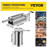 Manual Sausage Stuffer, 5 L / 11 LBS Horizontal Sausage Machine, Dual-Speed Meat Stuffer, Made of V952-GCJSDSPS5L0000001V0