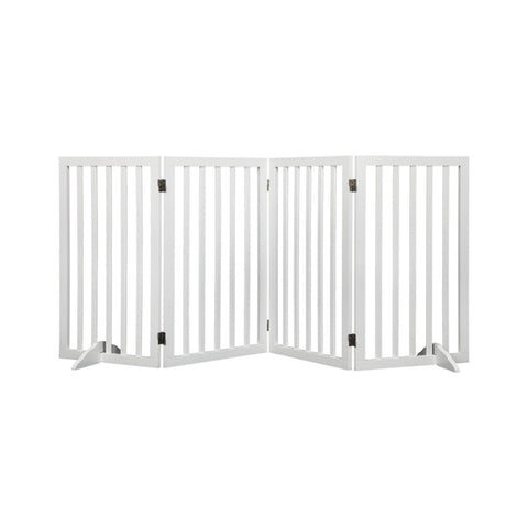 PaWz Wooden Pet Gate Dog Fence Safety White 800x 3MM PT1060-4XL-WH