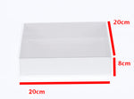 100 Pack of White Card Square Box - Clear Slide On Lid - 20 x 20 x 8cm - Large Beauty Product Gift V382-100WHITEHAMP20X20X8