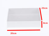 50 Pack of White Card Square Box - Clear Slide On Lid - 20 x 20 x 8cm - Large Beauty Product Gift V382-50WHITEHAMP20X20X8