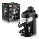 Compact 800W Espresso Coffee Maker with Steam Milk Frother, 240ml Glass Carafe, 4-Cup Capacity, V1341-ZY-FKXSZWL7-BLACK