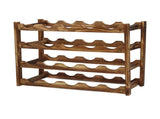 Wine Rack Pine Wood Wine Bottle Storage Shelf Display Organizer Decor for Countertop Home 4 Layer 20 V1294-YM0703-3116230002813