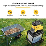 MICHIGAN 2400W Electric Crushing Impact Shredder, Quiet High Torque Garden Mulcher Chipper, Shreds V219-MCGSLG00A