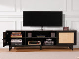 Rattan TV Stand for 75in TV, Boho TV Stand with Rattan Door, Entertainment Center with Build-in V952-TBDSJ66INCHEQ0NLRV3