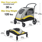 XL Dog Stroller Pet Pushchair Foldable Travel Cart V178-66760