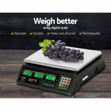 Emajin Scales Digital Kitchen 40KG Weighing Scales Platform Scales Black LCD SCALE-SHOP-B-40KG-BK