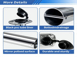 2 Pcs Stainless Steel Flush Mount Rod Holder 15&deg, Marine Fishing Rod Holder with PVC Liner & Drain V1188-MS-811-012