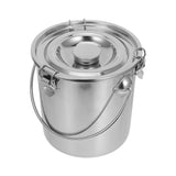 Stainless Steel Sealed Bucket Silver with Handle for Storage V1370-AZ4-15126