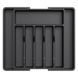 Black Adjustable Polypropylene Kitchen Drawer Organizer 8 Compartments, Large Capacity, Easy to V888-ELOSUNG17726