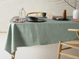 Vintage Design Homewares Helm Green Washed Linen Cotton Tablecloth 180cm x 400cm V442-HIN-TABLEC-HELMLINENC400CM-GREEN-RE