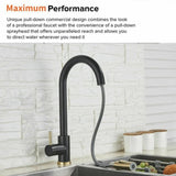 2023 Brushed Gold Spout Matte Black pull out with spray function kitchen mixer tap faucet V549-EB373451323482