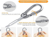 Dog leash cable - 5mm * 3m - stainless - silver - dog chains - with double fastening stainless V1188-NK-BOL-635