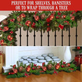 Christabelle 1.85m Christmas Garland with Red Berries Pine Cones Baubles Bows Tree Decoration O 112_GUE511