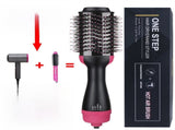 2-in-1 Black-Purple Negative Ion Hot Air Styler Brush - 7-Level Temp & 3-Gear Speed, Fast Drying V888-ELOSUNG42066