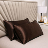 A pair of solid-color silk-like pillowcase pillowcase and envelope pillow V1192-DRO-0003
