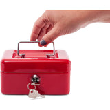 Steel Money Box Lockable And Portable 12.5X9.5X6Cm With Coin Slot Suitable As Piggy Bank, Small V1188-MS-227-1095