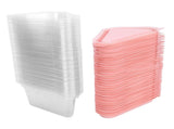 100Pcs Triangular Cake Holder Box Transparent PET Food Cupcake Packaging ContainerPink V1294-YM0901-3118210044312