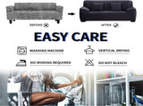 2 Seater Square Stretch Sofa Cover with Armrests and Cushion Covers V1263-JX-3560
