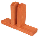 Decorative Garden Fence Base Wood Pedestal Stand Orange 1Set V1369-AZ3-W-18121