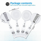 100 PCS Retractable Badge Reel Clips ID Card Holder Reel with Metal Belt Clip for Hanging Cards Key V1369-AZ3-W-11570