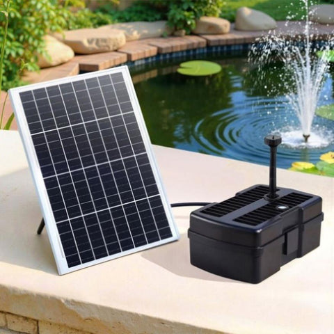 Gardeon Solar Submersible Water Pond Fountain Pump with Filter Box 6FT 1190L/H FOUNT-POND-B-1100-BOX