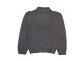 100% SHETLAND RAGG WOOL Half Zip Up Knit JUMPER Pullover Mens Sweater Knitted - Denim Blue V563-SW-HZ-DNMBLU45-L
