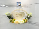 Welcome to My Home Sign Front Door Wood Sign with Love Heart Garland Valentine's Day Decorations for V1294-YM0714-10332494