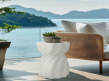 Modern Hourglass Concrete Accent End Table Outdoor Patio Table Garden Furniture V767-JJ-XZ1678