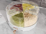 360 Degree Rotating Grain Dispenser Box PP Plastic Kitchen Storage Container for Rice and Beans V1294-YM0626-3118230011211