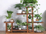 6-Tier Rustic Wooden Step Plant Stand V767-7KHJ03-A