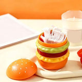 1 Pcs Hamburger Toothpick Holder With Lid, Dust-Proof Floss Storage Box,Fashionable Desktop Decor V1370-AZ4-25467