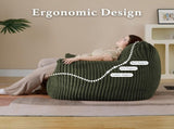 Modern Minimalist Bean Bag Sofa Chair with Armrests and Backrest for Living Room Leisure Gaming V1341-ZY-3EY3GEYL-WHITE