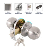 Satin Nickel Keyed Alike Entry Door Knob and Deadbolt Set, Stainless Steel, 3 Piece V1370-AZ4-08110