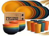 32Eco-Friendly Wheat Straw Dinnerware Stackable Design with Natural Texture, Illuminating the V1102-XMJTZ002