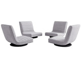 Artiss 4PCS Swivel Floor Chair 360 Adjustable Foldable Lounge Seat Floor Sofa Chair Grey FLOOR-SBL-03LIN-GYX4