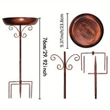 Vintage Metal Bird Bath with Pedestal Stand V1142-LP601099715345068