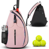Multifunction Sling Tennis Bag, Waterproof Oxford Crossbody Sports Backpack, with Water Bottle V1265-AU-155-FEN