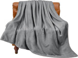 Grey Ultra-Soft Coral Fleece Blanket Lightweight Summer Throw for Office Naps, Air Conditioning, V888-ELOSUNG43133