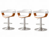 Artiss Bar Stools X3 Kitchen Counter Chair Gas Lift Swivel PU Selina White BA-TW-8006A-WHX3