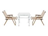Weisshorn 3pc Camping Table Chair Set Outdoor Folding Aluminium Portable Picnic ALU-FOLD-BGX2-MDF-60